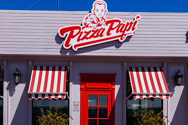 Storefront Restaurant Signage - Pizza Papri